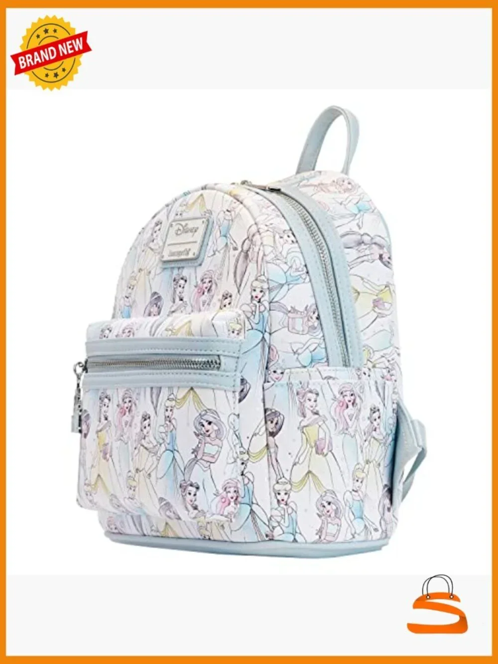 Disney Princess Sketch Shoulder Bag Faux Leather Adjustable Straps